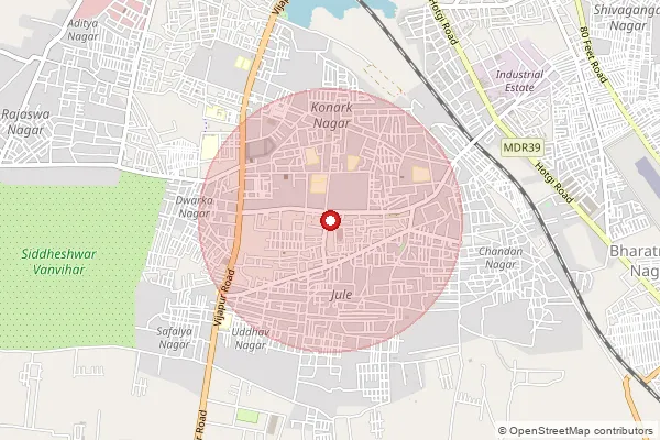 Map showing approximate area covered by Pincode 413004 — Jule Solapur S.O, Solapur