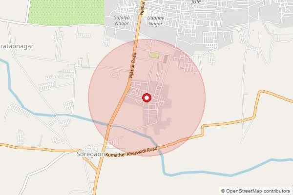 Map showing approximate area covered by Pincode 413008 — Takali B.O, Solapur