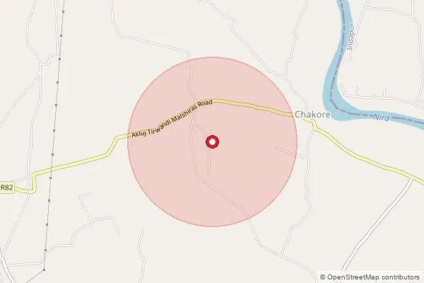 Map showing approximate area covered by Pincode 413101 — Sangramnagar Bo, Solapur