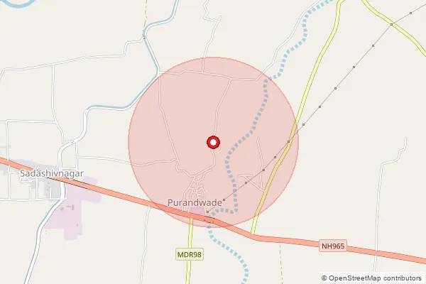 Map showing approximate area covered by Pincode 413111 — Girvi B.O, Solapur