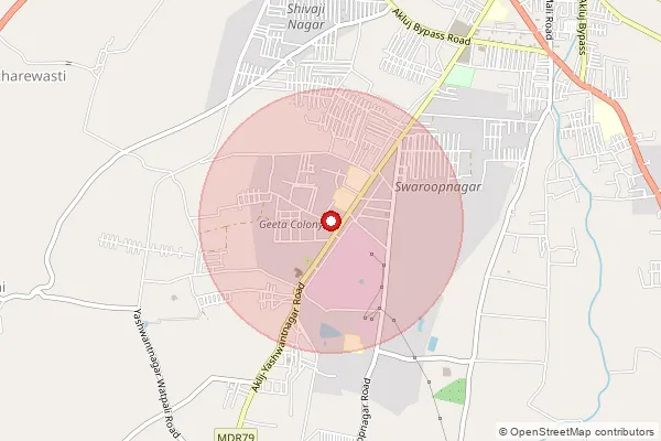 Map showing approximate area covered by Pincode 413118 — Yeshwantnagar S.O (Solapur), Solapur