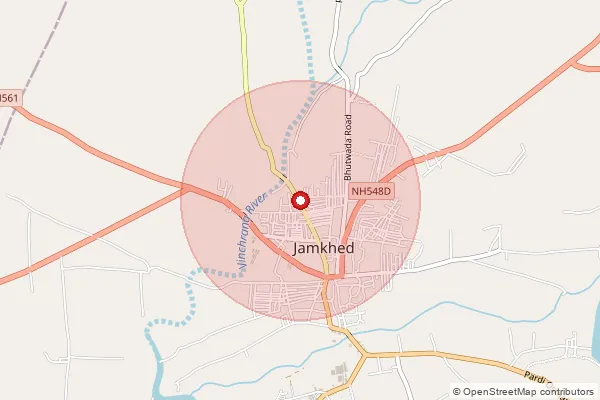 Map showing approximate area covered by Pincode 413201 — Arangaon B.O, Ahmednagar