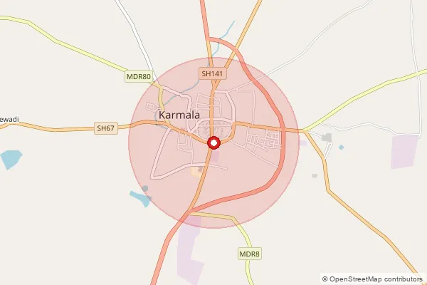 Map showing approximate area covered by Pincode 413203 — Jinti B.O, Solapur