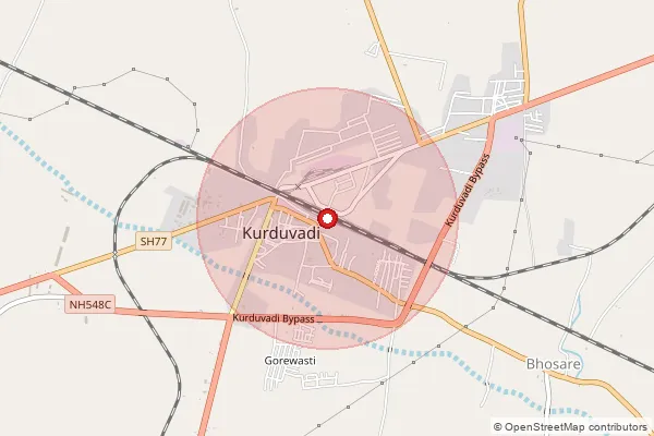 Map showing approximate area covered by Pincode 413208 — Dhavlas B.O, Solapur