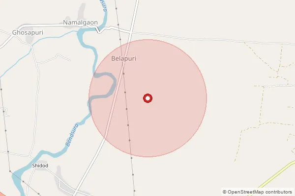 Map showing approximate area covered by Pincode 413210 — Dahiwali B.O, Solapur