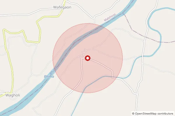 Map showing approximate area covered by Pincode 413211 — Kanhapuri B.O, Solapur