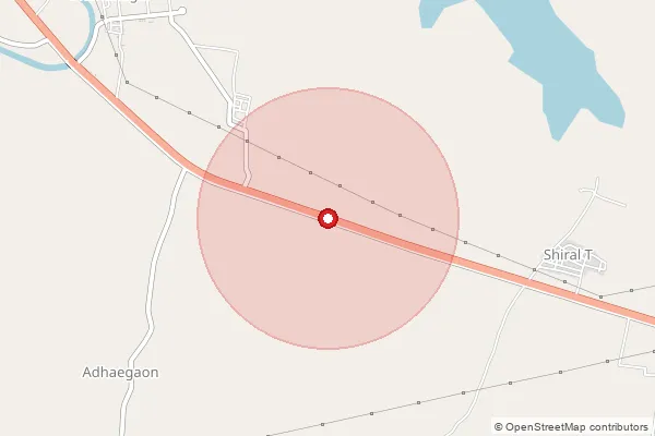 Map showing approximate area covered by Pincode 413212 — Adhegaon B.O, Solapur