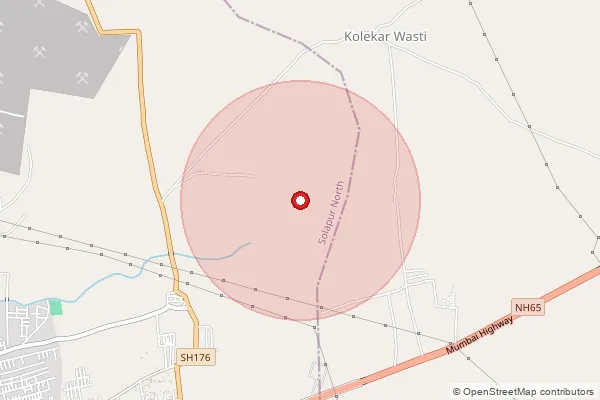 Map showing approximate area covered by Pincode 413224 — Nai Zindagi S.O, Solapur