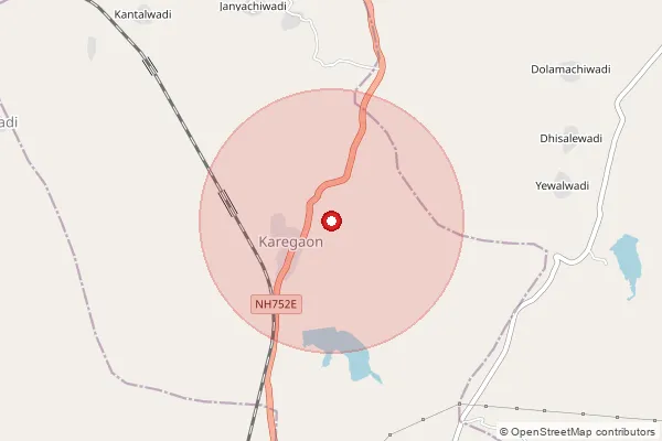 Map showing approximate area covered by Pincode 413229 — Jatnandur B.O, Beed