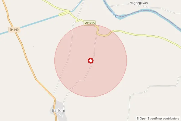 Map showing approximate area covered by Pincode 413252 — Barloni B.O, Solapur