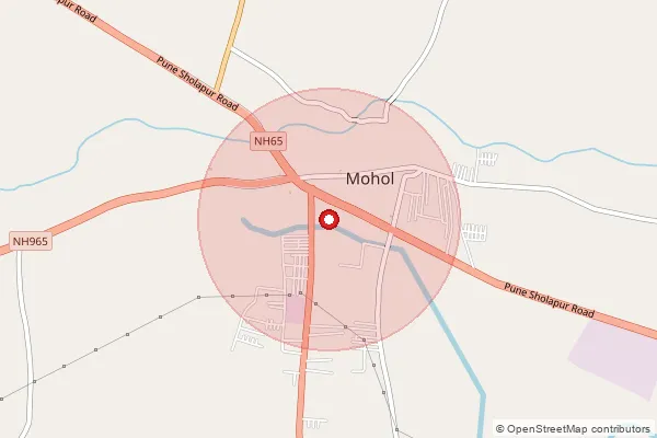 Map showing approximate area covered by Pincode 413253 — Virvade B.O, Solapur