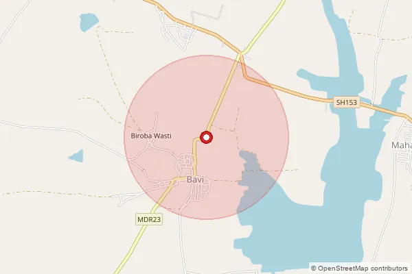 Map showing approximate area covered by Pincode 413301 — Bavi B.O, Solapur