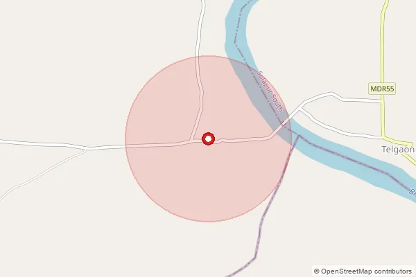 Map showing approximate area covered by Pincode 413305 — Andhalgaon B.O, Solapur