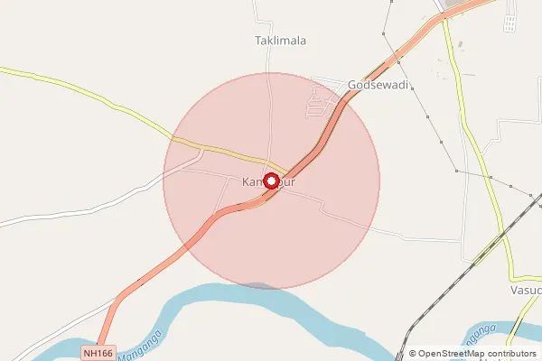 Map showing approximate area covered by Pincode 413307 — Ekhatpur B.O, Solapur