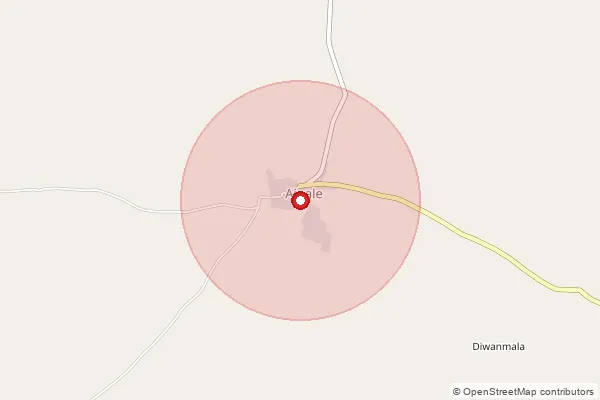 Map showing approximate area covered by Pincode 413308 — Nazara S.O, Solapur