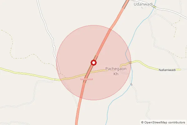 Map showing approximate area covered by Pincode 413314 — Gaudwadi B.O, Solapur