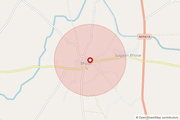 Map showing approximate area covered by Pincode 413315 — Hole B.O, Solapur