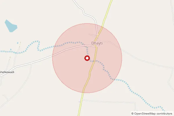 Map showing approximate area covered by Pincode 413317 — Dhyati (E) B.O, Solapur