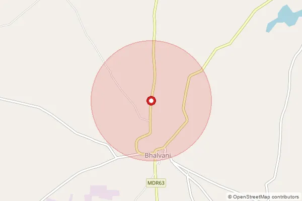 Map showing approximate area covered by Pincode 413319 — Bhalvani B.O, Solapur