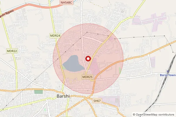 Map showing approximate area covered by Pincode 413401 — Kuslumb B.O, Solapur