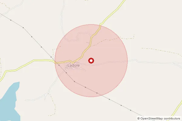 Map showing approximate area covered by Pincode 413402 — Raleras B.O, Solapur