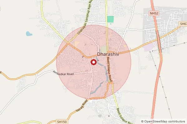 Map showing approximate area covered by Pincode 413501 — Osmanabad Ho, Osmanabad