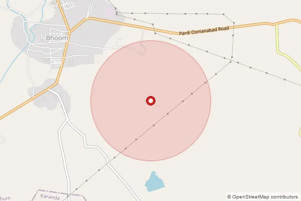 Map showing approximate area covered by Pincode 413504 — Hadongri B.O, Osmanabad