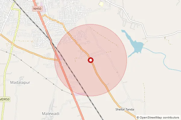 Map showing approximate area covered by Pincode 413517 — Daithana B.O, Latur