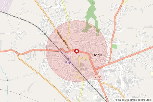 Map showing approximate area covered by Pincode 413518 — Gudsur B.O, Latur