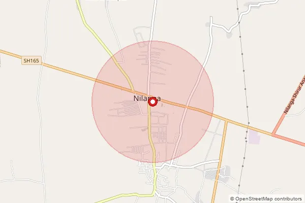 Map showing approximate area covered by Pincode 413521 — Hadga B.O, Latur