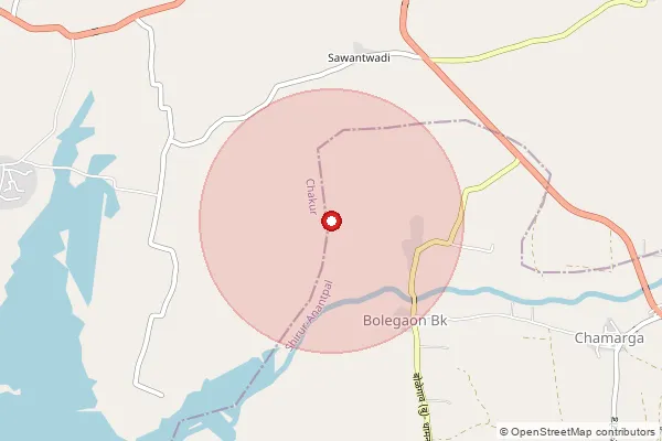 Map showing approximate area covered by Pincode 413524 — Sindala Shivpur B.O, Latur