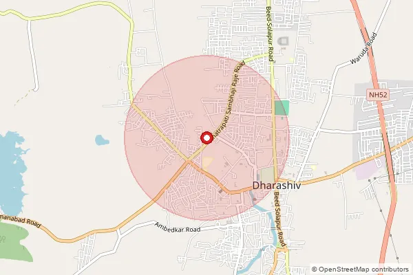 Map showing approximate area covered by Pincode 413582 — Mendha B.O, Osmanabad