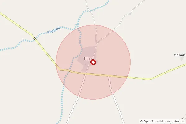Map showing approximate area covered by Pincode 413625 — Itkur S.O, Osmanabad