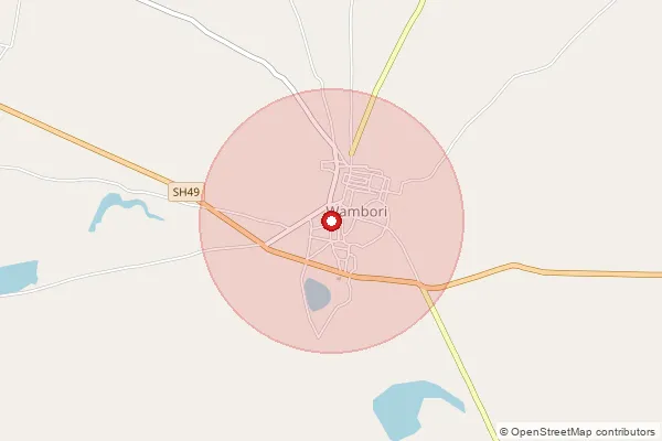 Map showing approximate area covered by Pincode 413704 — Dhamori B.O, Ahmednagar