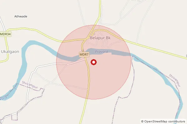 Map showing approximate area covered by Pincode 413715 — Ambi B.O, Ahmednagar