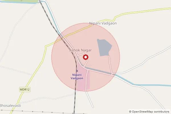 Map showing approximate area covered by Pincode 413717 — Matapur B.O, Ahmednagar
