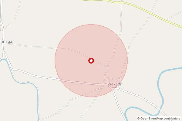 Map showing approximate area covered by Pincode 413719 — Ekrukhe B.O, Ahmednagar