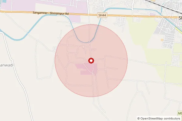 Map showing approximate area covered by Pincode 413720 — Khandala Nandur B.O, Ahmednagar