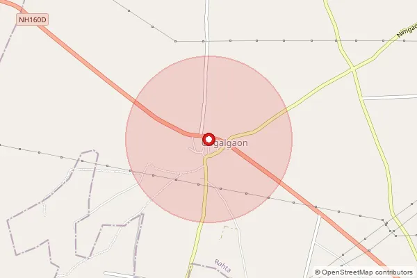 Map showing approximate area covered by Pincode 413736 — Gogalgaon B.O, Ahmednagar