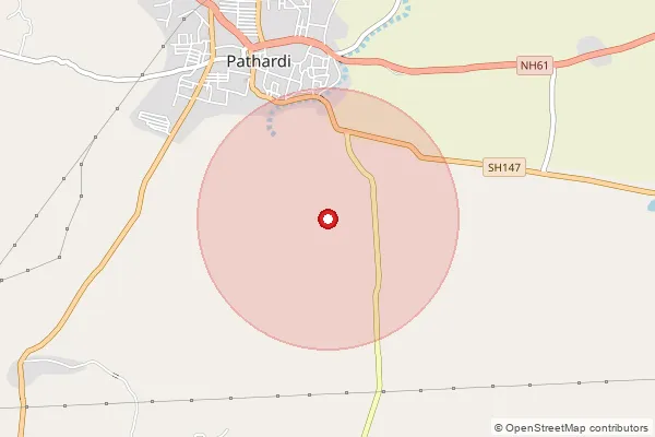 Map showing approximate area covered by Pincode 414102 — Koradgaon B.O, Ahmednagar