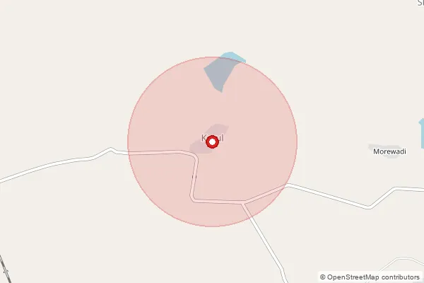 Map showing approximate area covered by Pincode 414208 — Khilad B.O, Beed