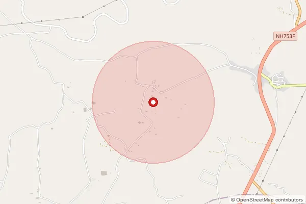 Map showing approximate area covered by Pincode 414301 — Hanga B.O, Ahmednagar