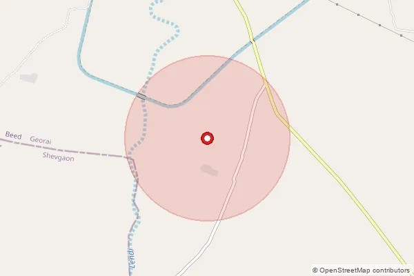 Map showing approximate area covered by Pincode 414503 — Hatgaon B.O, Ahmednagar
