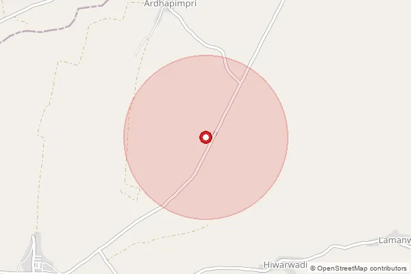 Map showing approximate area covered by Pincode 414504 — Balamtakali S.O, Ahmednagar