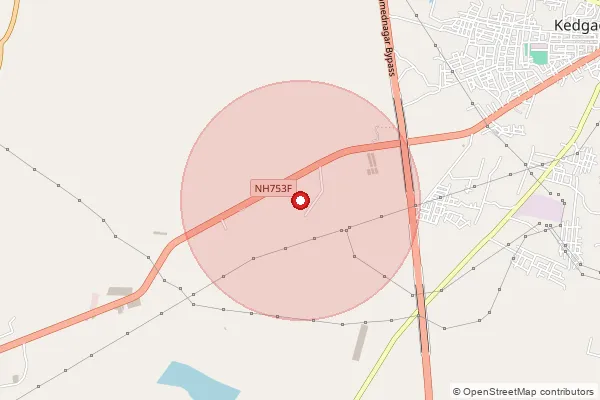 Map showing approximate area covered by Pincode 414607 — Ghodegaon S.O (Ahmed Nagar), Ahmednagar