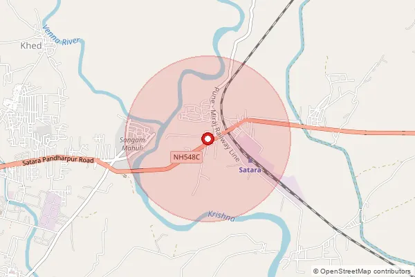 Map showing approximate area covered by Pincode 415003 — Sangamnagar Satara S.O, Satara
