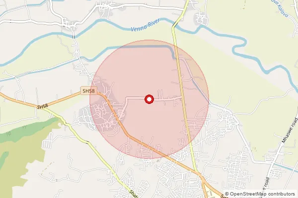 Map showing approximate area covered by Pincode 415004 — Chinchaner Vandan B.O, Satara