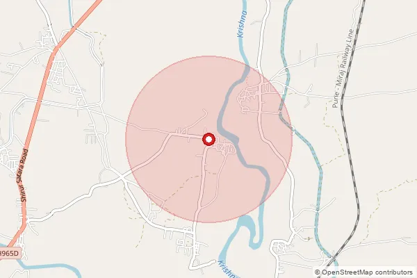 Map showing approximate area covered by Pincode 415011 — Ambavade S Wagholi B.O, Satara