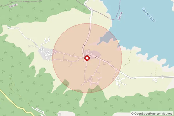 Map showing approximate area covered by Pincode 415022 — Bhanang B.O, Satara