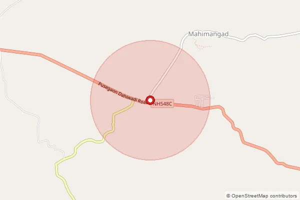 Map showing approximate area covered by Pincode 415023 — Mahimangad S.O, Satara